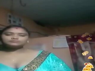 Tamil อินเดีย ผู้หญิงไซส์ใหญ่ สีน้ำเงิน silky blouse มีชีวิต, ผู้ใหญ่ ฟิล์ม 02